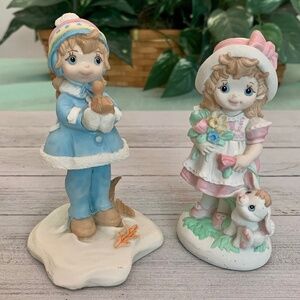 JoAnne Wanat Sweet Dreams Figurines Meredith Leigh & Victoria Martha Vintage 80s
